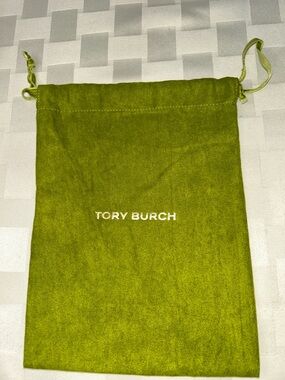Tory Burch Olive Drawstring Logo Pouch